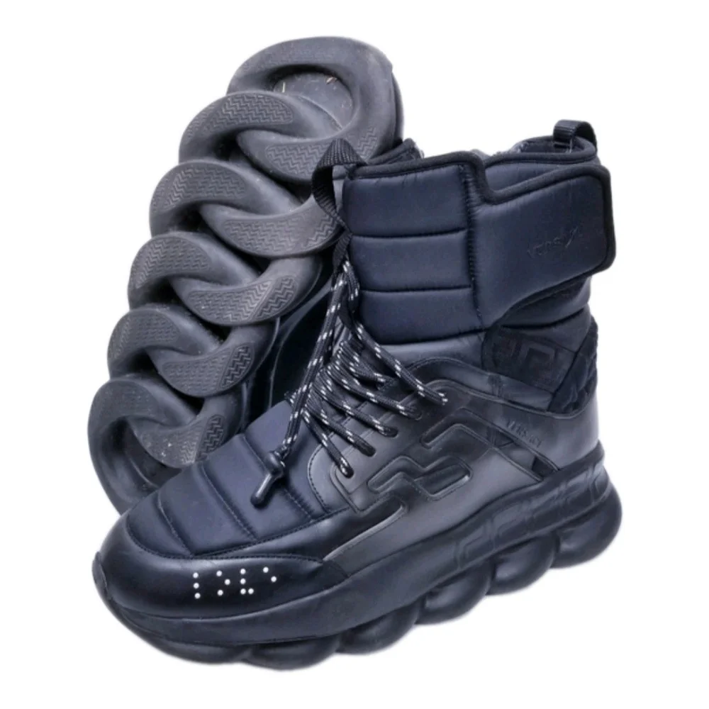 Versace Chain Reaction High-Top  Sneaker Boots EU Size 42 US Mens Size 9 ( EUC) - Picture 3 of 9